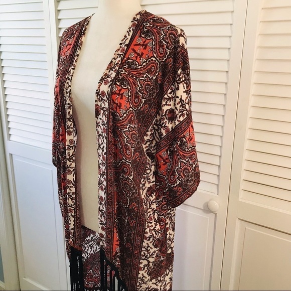 2/$25 ALLOY APPAREL Open Front Short Sleeve Kimono Size Small - Picture 3 of 8
